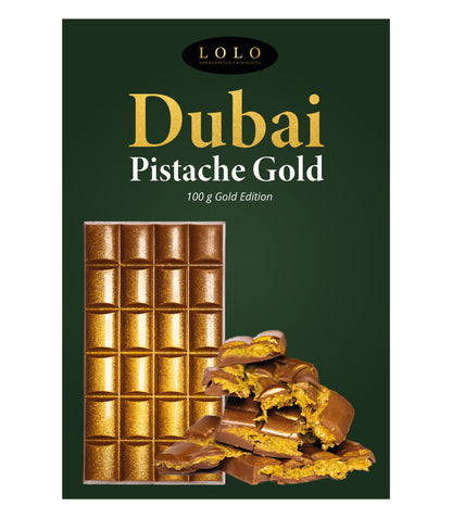 Dubai Pistachio Chocolate Bar Gold - 100 grams
