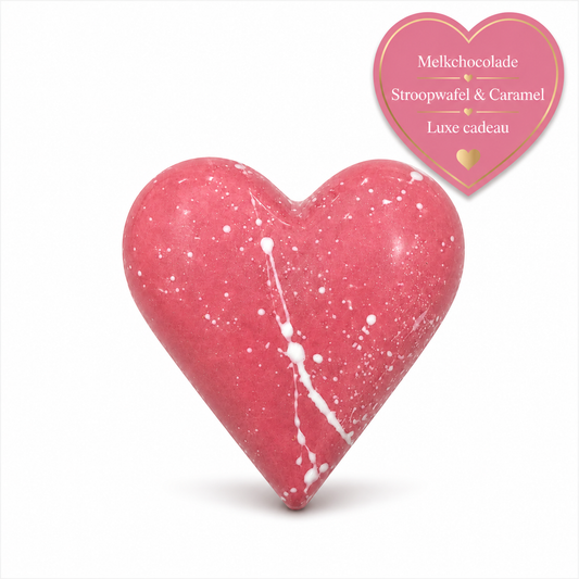 Liefdeshart roze - Stroopwafel & Karamel